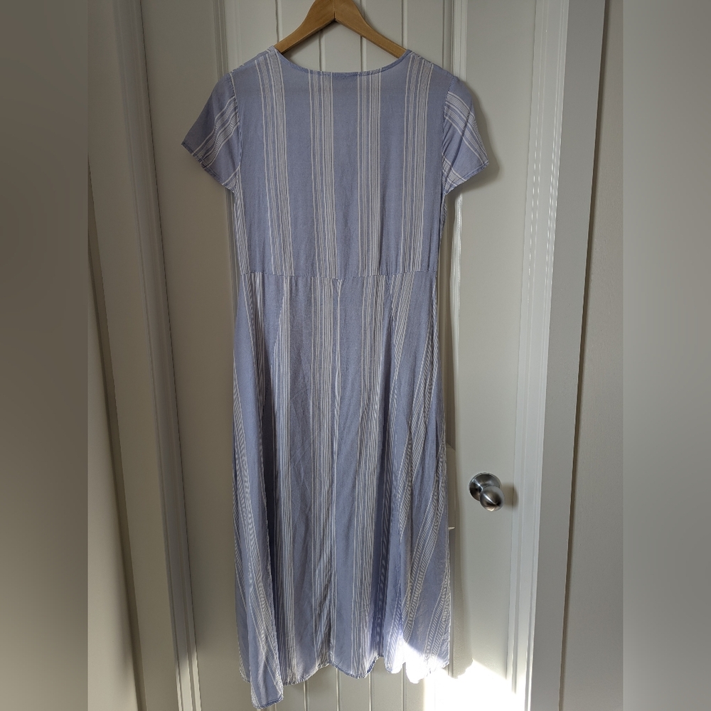 Simons Light Blue & White Striped Midi Dress - Picture 3 of 8